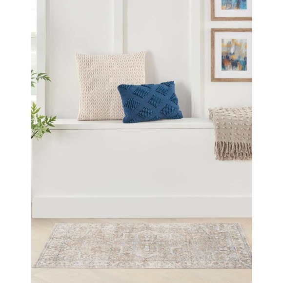 Nourison Home Astra Machine Washable Beige Collection 2X4 SKU ASW12BEIGE - Picture 4 of 4